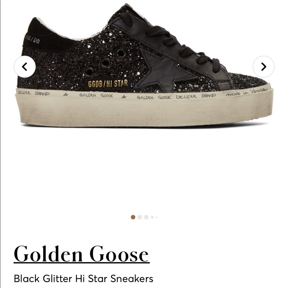 Golden Goose Black Glitter Hi Star Sneaker